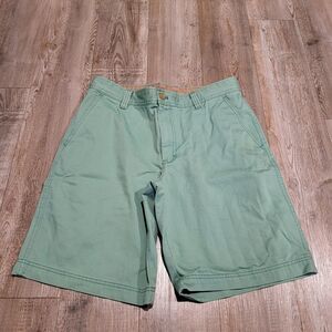 Izod Saltwater Flat Front Chino Shorts 10.5" Inseam, Aqua, Men's Size 32